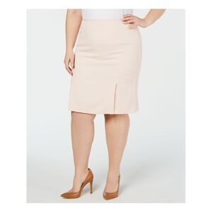 FRENCH CONNECTION Womens Pink Slitted  Silk Acid Wash Spaghetti Strap V Neck Below The Knee Shift Dress main image 1